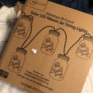 Solar power mason jar (plastic) string lights